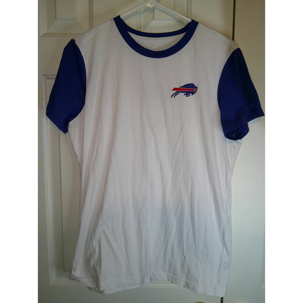 GIII 4Her Bling Buffalo Bills‎ T-Shirt NFL Football Graphic Tee White Blue XL